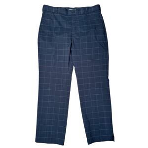 Nike Dri Fit Tour Performance Pants Mens 34x30 Golf Blue Windowpane Check